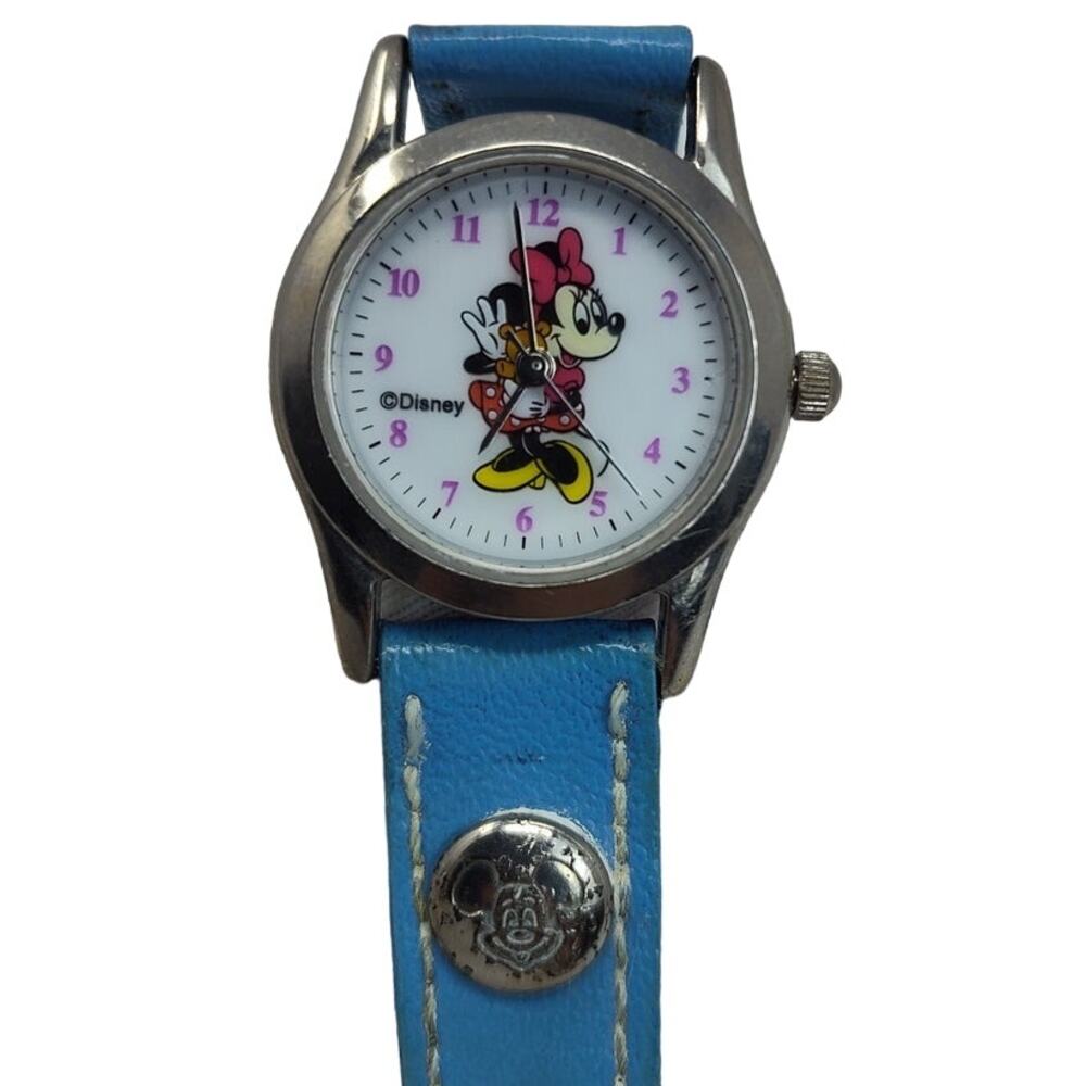Rare Vintage Minnie Mouse Holding Teddy Bear Watch